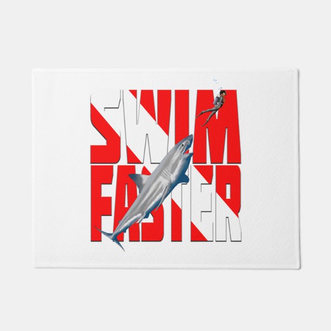 Felpudo Divertido buceo nadar más rápido (Anverso)