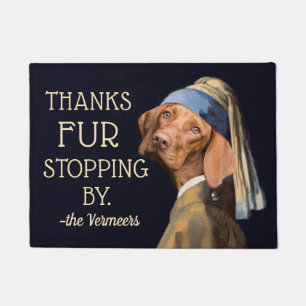 Felpudo Divertido Chica Perro con Perla Earring Vermeer Fu