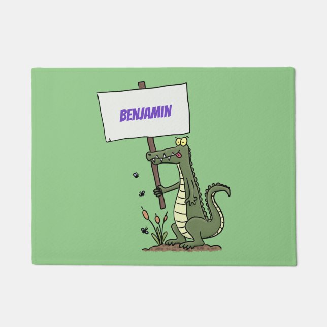Felpudo Divertido cocodrilo alineador con personalizado de (Anverso)