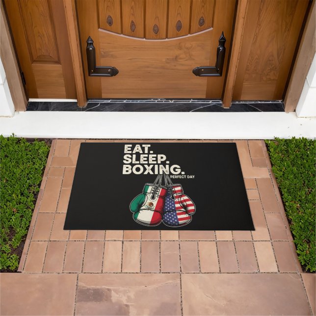 Felpudo Divertido Comer Dormir Repetir Boxeo (Exterior)