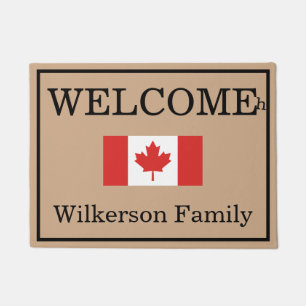Felpudo Divertido Personalizado Bandera Canadiense Eh Fami
