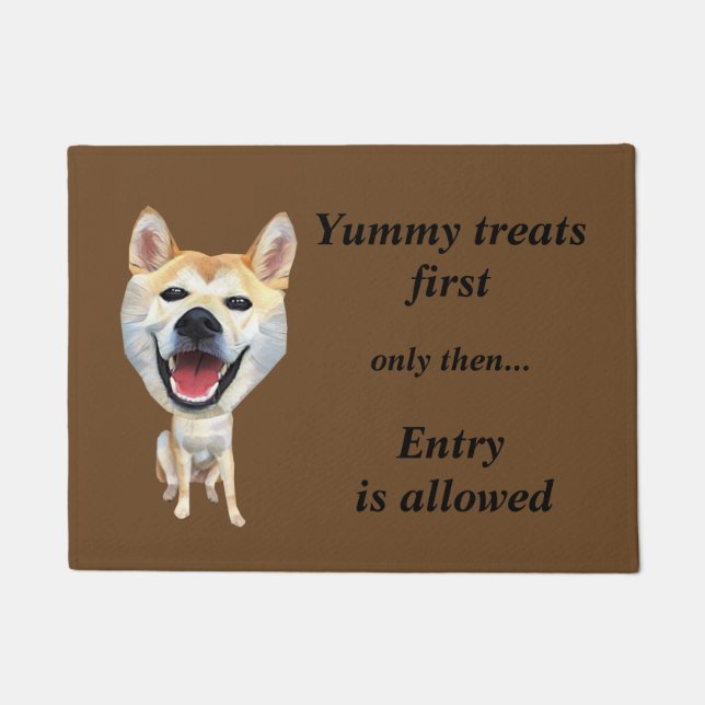 Felpudo Divertido Personalizado Shiba Inu Doormat (Anverso)