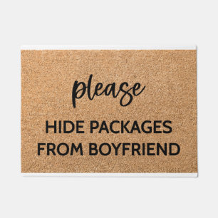 Felpudo Divertido Por Favor Esconde Paquetes De Novio