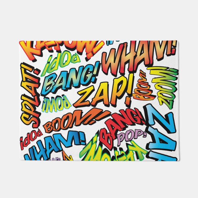 Felpudo Diviértete Retro Cómic Libro Arte Pop Superhéroe (Anverso)