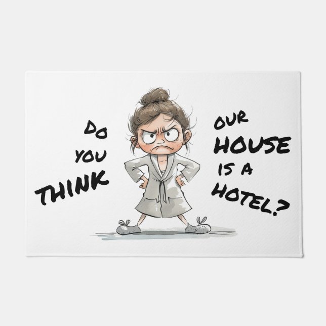 Felpudo Do you think our house is a hotel? (Anverso)