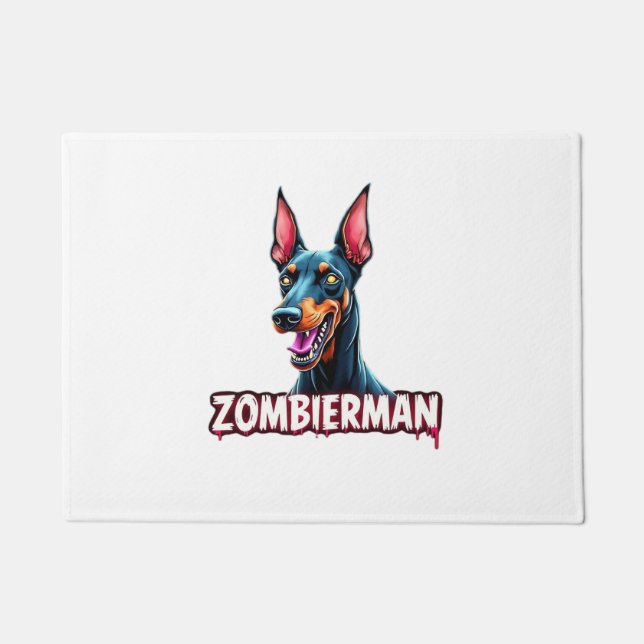 Felpudo Doberman Dobie Doby Dobermann Perro Zombie Hallowe (Anverso)