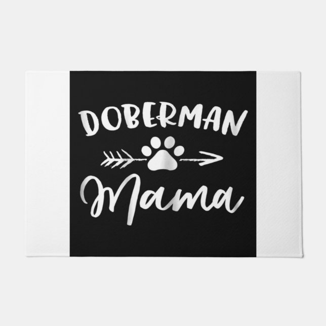 Felpudo Doberman Mama| Regalo de Cute Doberman Lovers (Anverso)