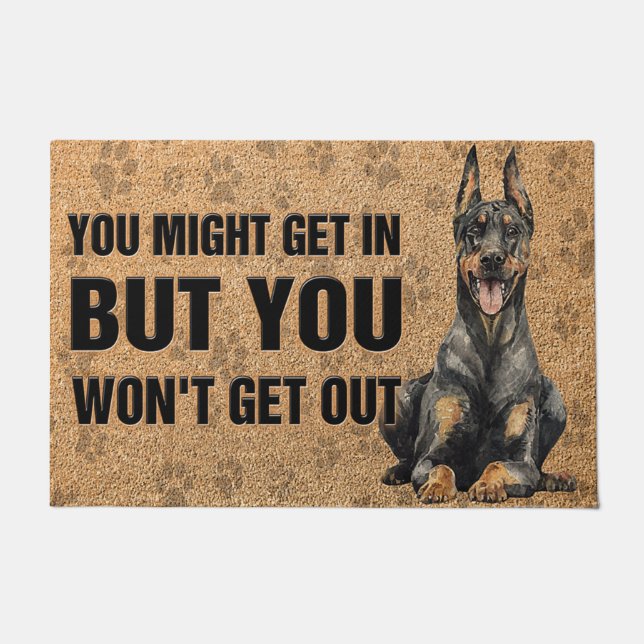 Felpudo Doberman Pinscher Doormat , Perro Guay (Anverso)