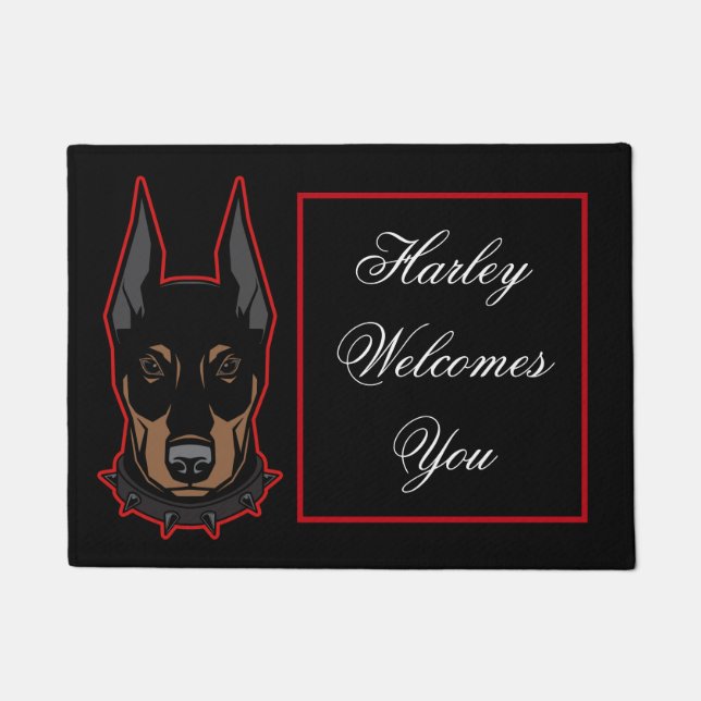 Felpudo Doberman Pinscher Welcome Bold Fun (Anverso)
