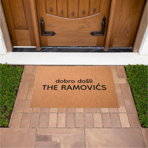 Felpudo Dobro Došli Personalizado Bienvenido a casa de los