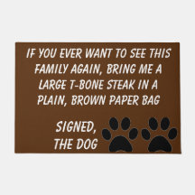 Dog Blackmail Brown Door Mat