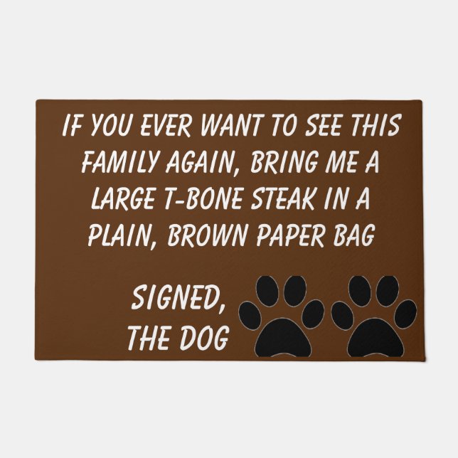 Felpudo Dog Blackmail Brown Door Mat (Anverso)