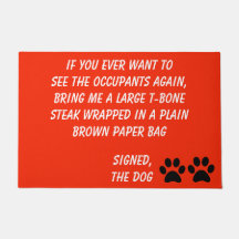 Dog Blackmail Naranja quemado Doormat