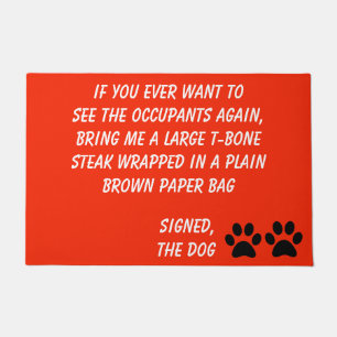 Felpudo Dog Blackmail Naranja quemado Doormat