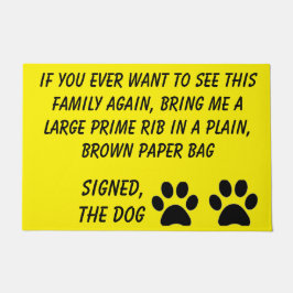 Felpudo Dog Blackmail Yellow Doormat