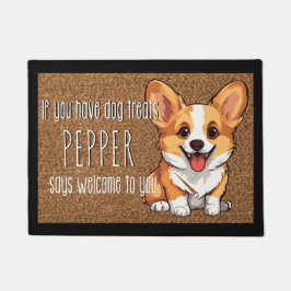 Felpudo Dog Lover Personalizado Welsh Corgi Puppy Nombre