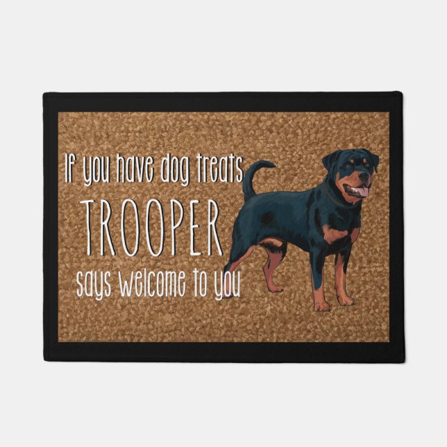 Felpudo Dog Lover Rottweiler Personalizado Doormat (Anverso)