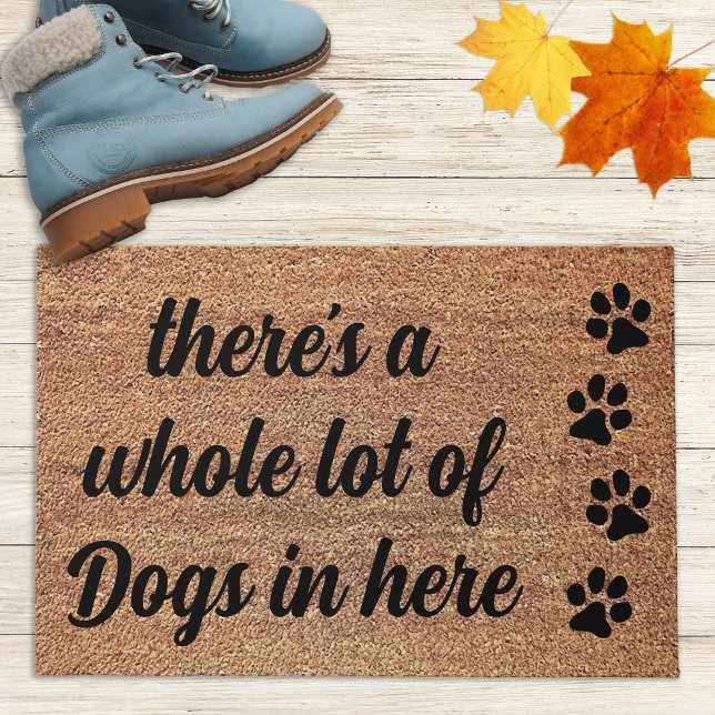 Felpudo Dog Paw Doormat - Hay muchos perros aquí (Subido por el creador)