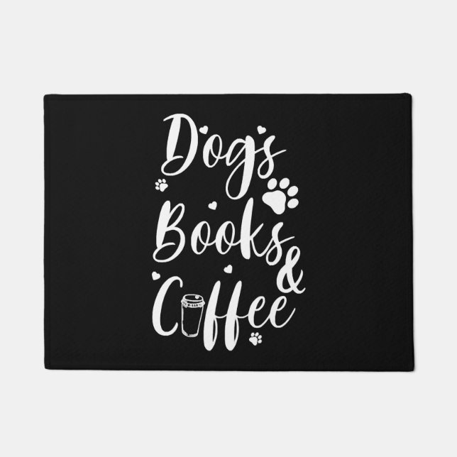 Felpudo Dogs Books Coffe Dog Lover Book Worm (Anverso)