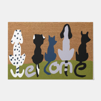 Felpudo Dogs Welcome Doormat | Regalo Perro Lover | Mat Ma
