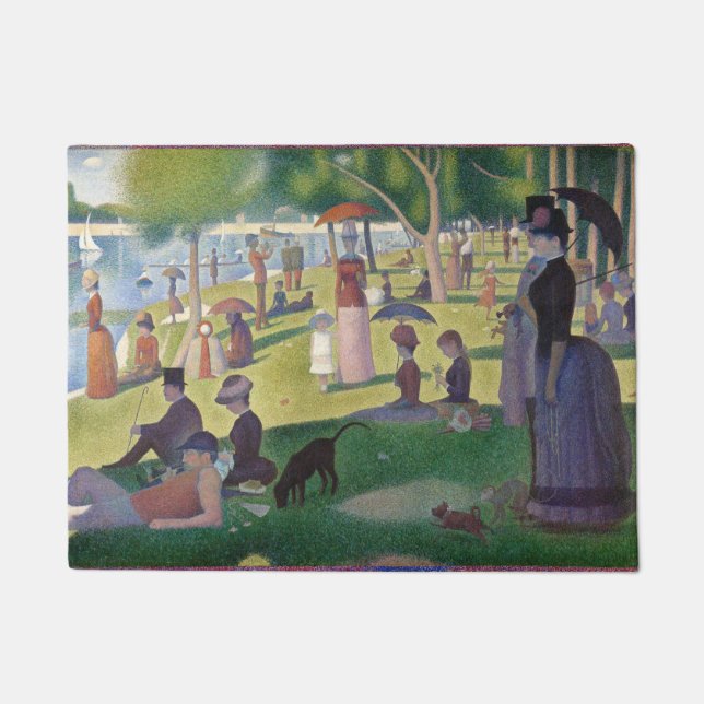 Felpudo Domingo en la pintura de La Grande Jatte Seurat (Anverso)