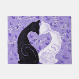 Felpudo Doodmat de pareja de gatos - Hermoso amor
