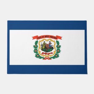 Felpudo Door Mat con bandera de Virginia Occidental, Estad