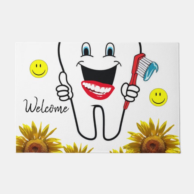 Felpudo Door Mat de Sunflower Dentist (Anverso)
