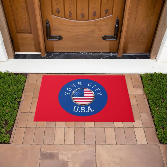 Felpudo Door Mat - Estados Unidos Personalizado - Añadir t (Exterior)