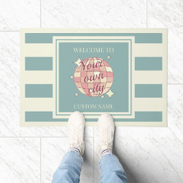 Felpudo Door Mat personalizado ciudad nombre playa