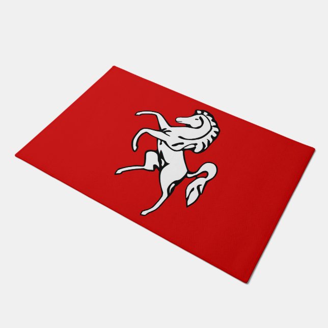 Felpudo Door Mat with Flag of Kent County, England (Angular)