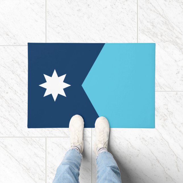 Felpudo Door Mat with Flag of Minnesota, USA (Interior)