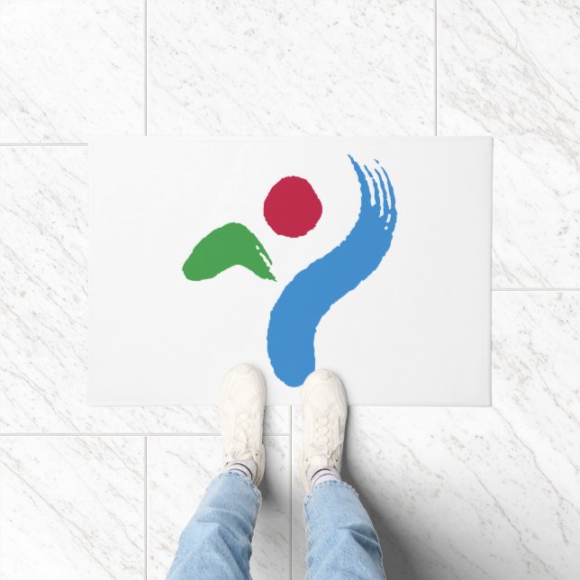 Felpudo Door Mat with Flag of Seoul, South Korea (Interior)