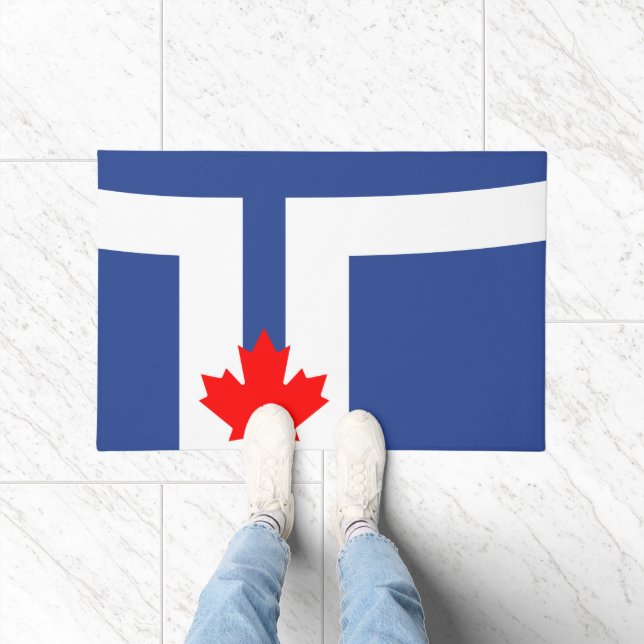 Felpudo Door Mat with Flag of Toronto, Canada (Interior)