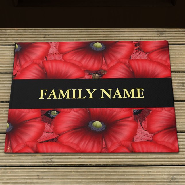 Felpudo Doormat (Add your family name and pop this pretty poppy doormat at your front door)