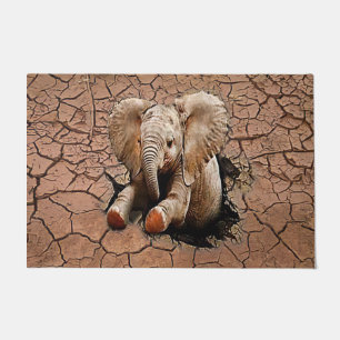 Felpudo Doormat 3D de elefante bebé lindo   Regalo de ama