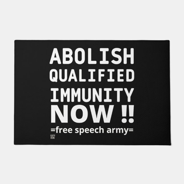Felpudo doormat "ABOLISH Q.I." (Anverso)