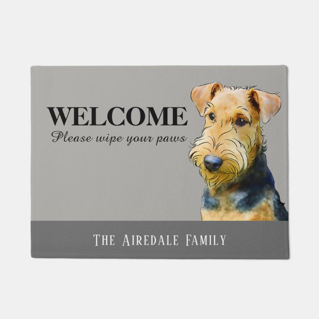 Felpudo Doormat adaptable de Airedale Terrier (Anverso)