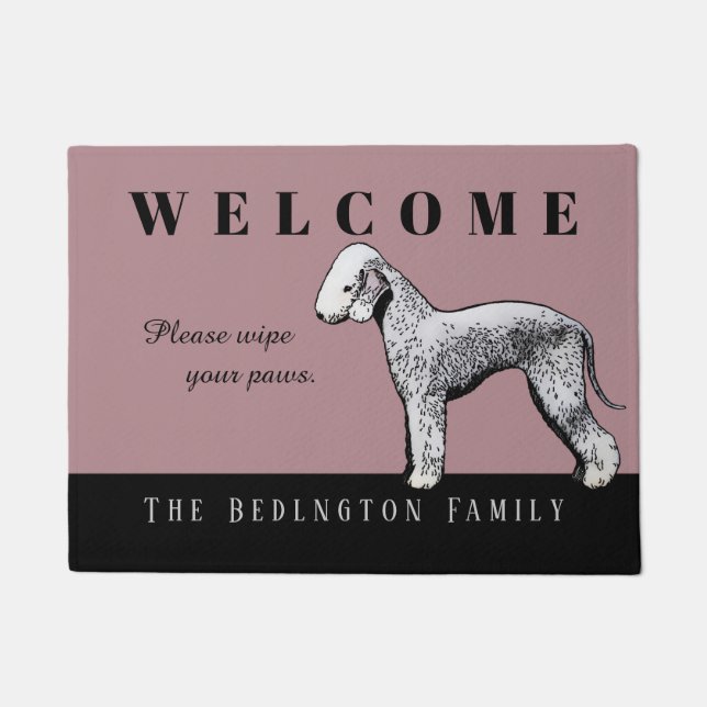 Felpudo Doormat adaptable de Bedlington Terrier (Anverso)