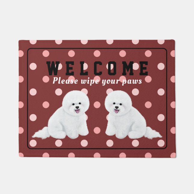 Felpudo Doormat adaptable de Bichon Frise (Anverso)