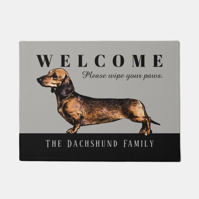 Felpudo Doormat adaptable del Dachshund (Anverso)