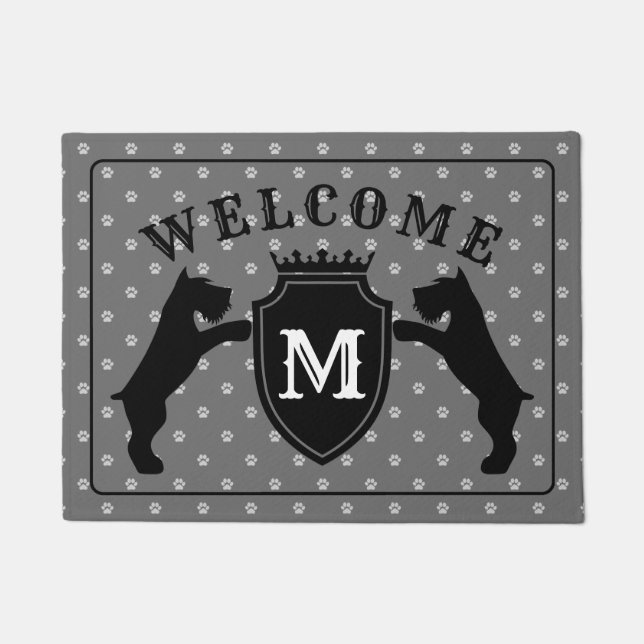 Felpudo Doormat adaptable del Schnauzer miniatura (Anverso)