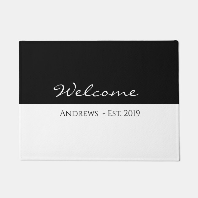Felpudo Doormat agradable blanco y negro elegante (Anverso)