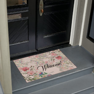 Felpudo Doormat agradable floral de los rosas franceses de