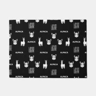 Felpudo Doormat Alpaca en blanco y negro por Wighar