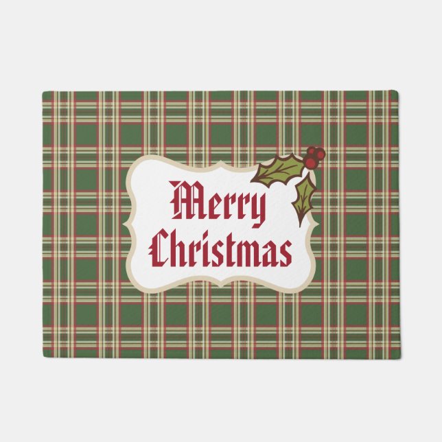 Felpudo Doormat, antiguo Navidad de moda (Anverso)