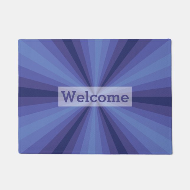 Felpudo Doormat azul de ilusión óptica (Anverso)