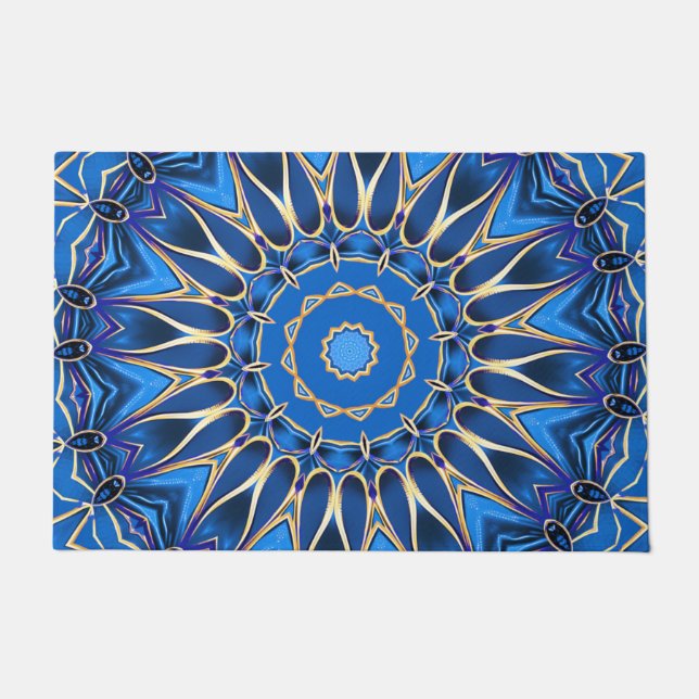 Felpudo Doormat azul de vacaciones decorativas (Anverso)