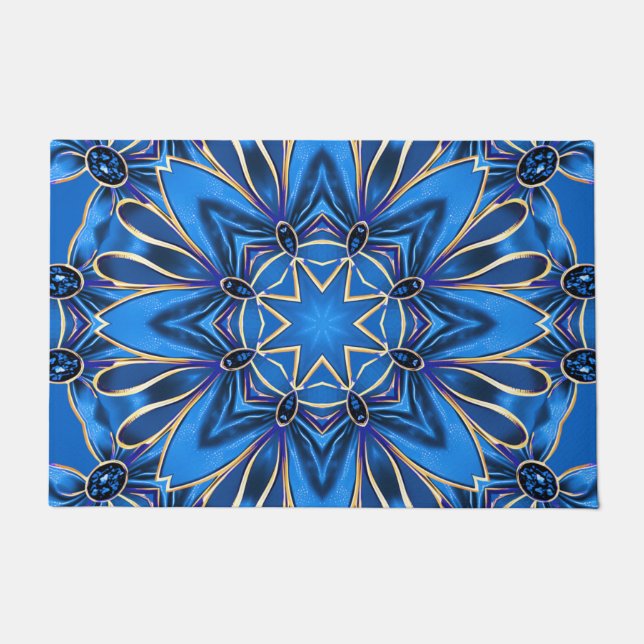 Felpudo Doormat azul de vacaciones decorativas (Anverso)