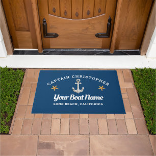 Felpudo Doormat azul personalizado con Starfish & Anchor